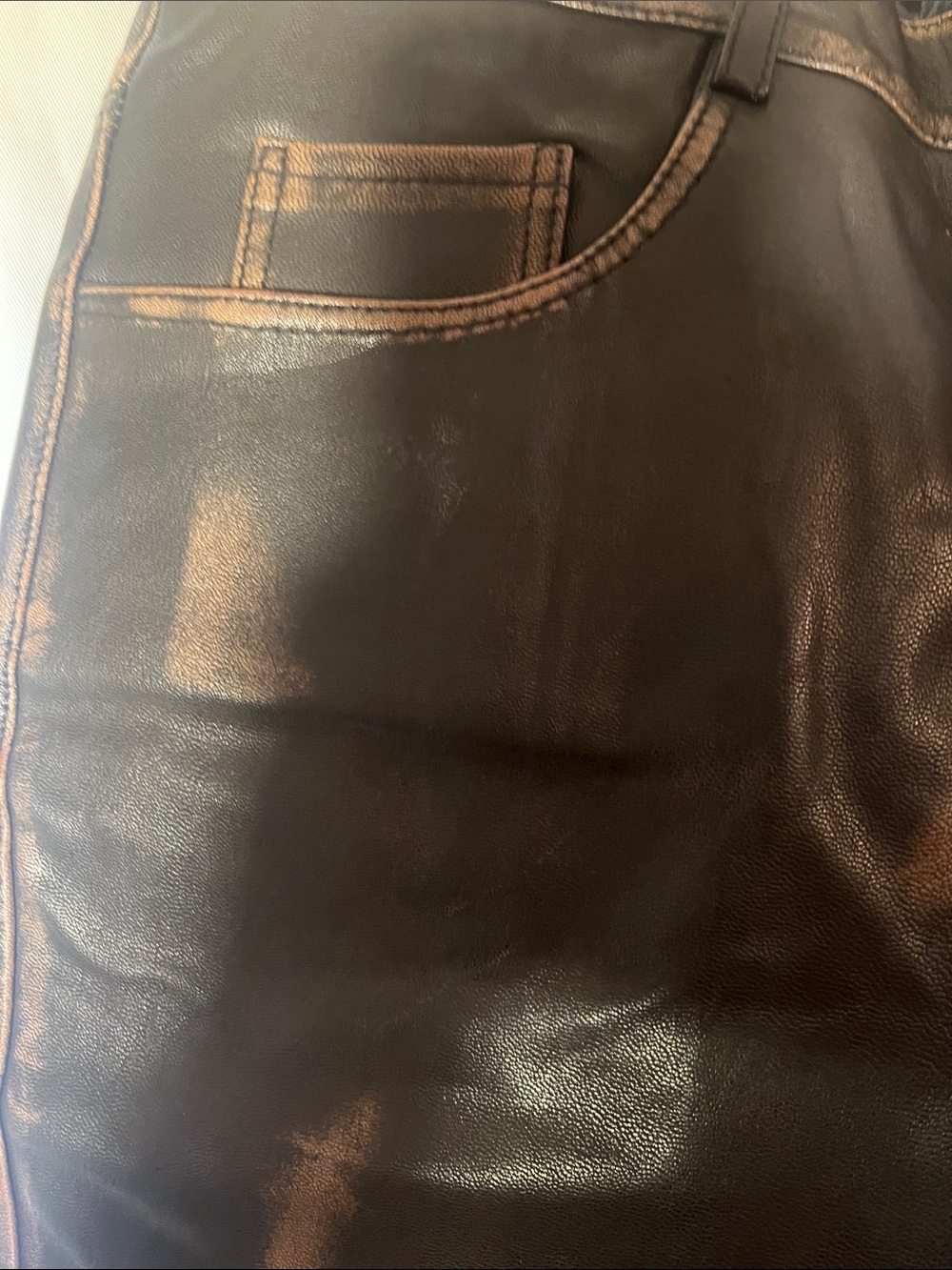 Men’s 100% Genuine Dark Brown Leather Pants - Picture 2 of 11